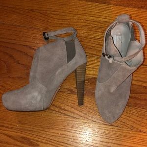 BCBG maxazria suede ankle strap heel bootie